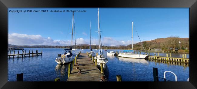Lake Windermere from Ambleside Jetty Framed Print by Cliff Kinch