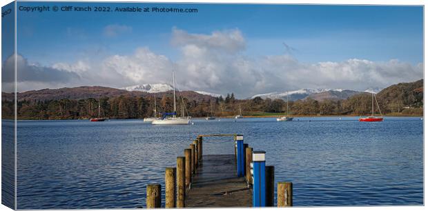 Lake District Jetty Canvas Print by Cliff Kinch