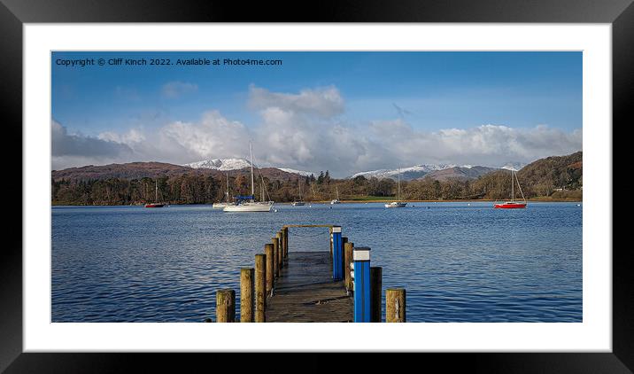 Lake District Jetty Framed Mounted Print by Cliff Kinch