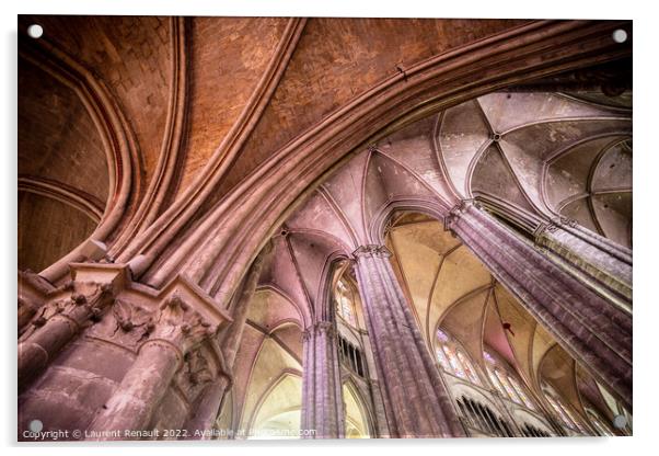 The cathedral of Bourges seen upwards from the deambulatory Acrylic by Laurent Renault