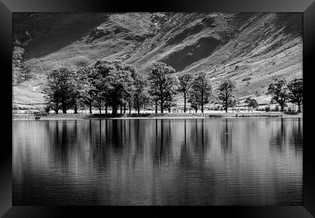 Buttermere lake monochrome Framed Print by Phil Crean