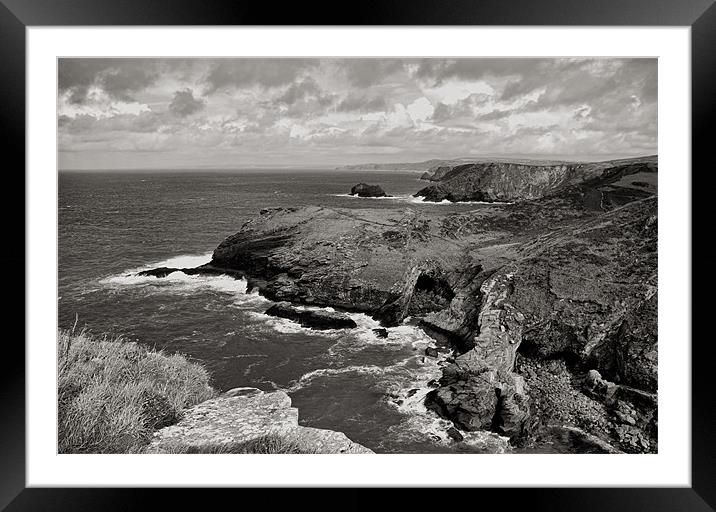 Cornish coast from Tintagel Framed Mounted Print by Pete Hemington