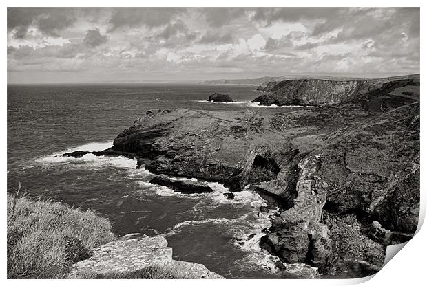 Cornish coast from Tintagel Print by Pete Hemington