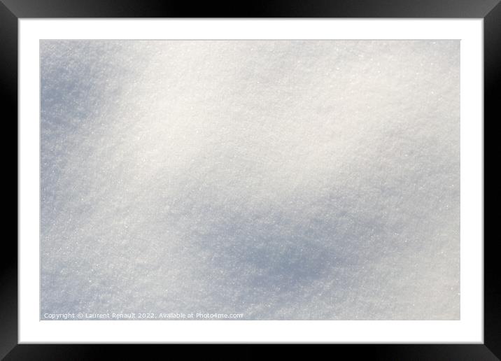 White snow background viewed from the top Framed Mounted Print by Laurent Renault