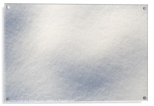 White snow background viewed from the top Acrylic by Laurent Renault