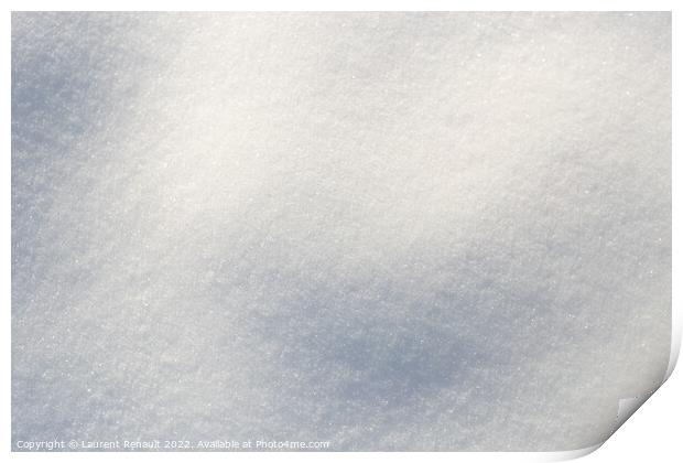 White snow background viewed from the top Print by Laurent Renault
