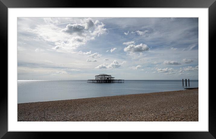 Brighton Seafront, Old west Pier Framed Mounted Print by kathy white