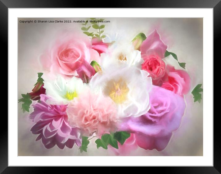 Bouquet 2 Framed Mounted Print by Sharon Lisa Clarke