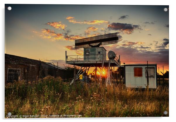 Radar Tower Sunset  Acrylic by Nigel Bangert