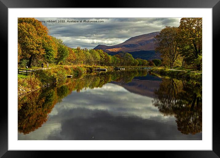 Reflections of Ben Nevis in the Caledonian canal, Corpach Framed Mounted Print by Jenny Hibbert
