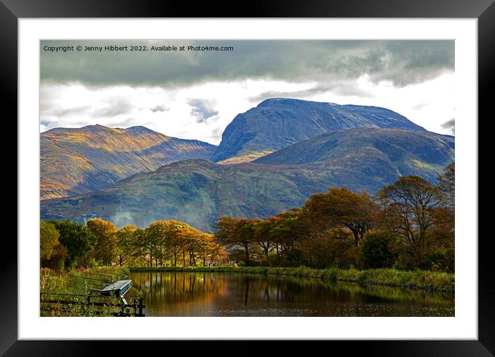 Impressive Ben Nevis towering over Caledonian Canal Corpach Framed Mounted Print by Jenny Hibbert