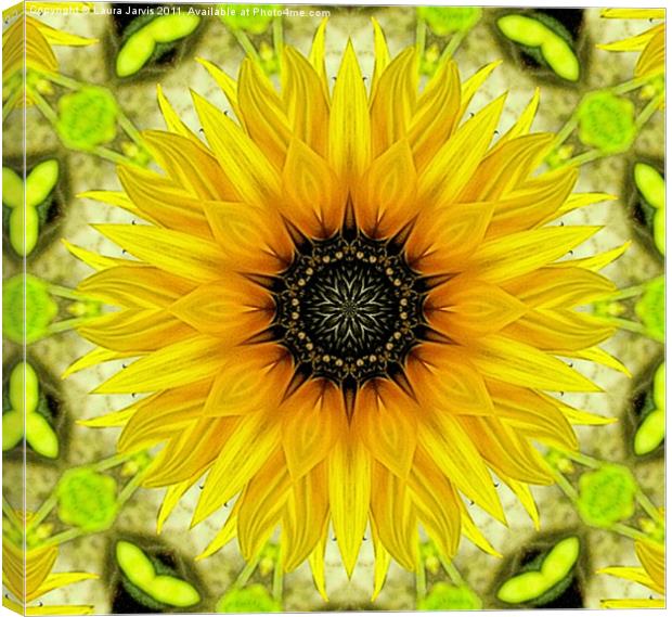 Kaleidoscope Sunflower Canvas Print by Laura Jarvis