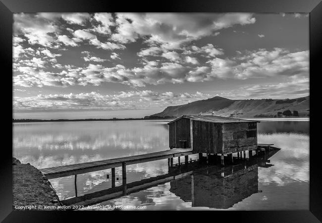 Boatshed at Hooper's Inlet, Otago Peninsular, South Island, New  Framed Print by Kevin Hellon