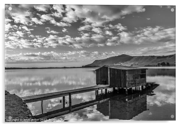 Boatshed at Hooper's Inlet, Otago Peninsular, South Island, New  Acrylic by Kevin Hellon