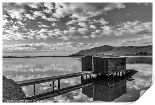 Boatshed at Hooper's Inlet, Otago Peninsular, South Island, New  Print by Kevin Hellon