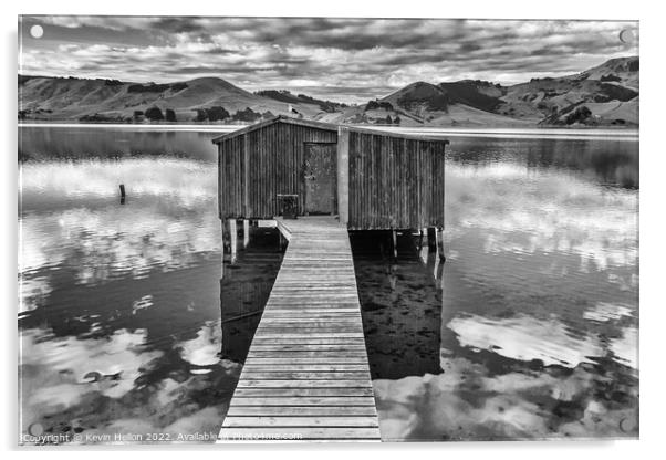 Boatshed at Hooper's Inlet, Otago Peninsular, South Island, New  Acrylic by Kevin Hellon