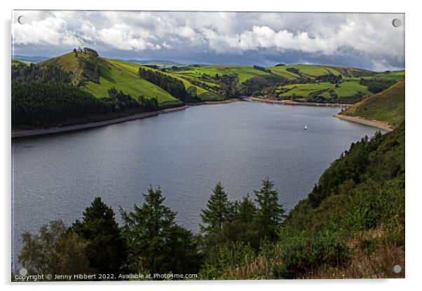 Looking across Llyn Clywedog Reservoir near Llanidloes Acrylic by Jenny Hibbert