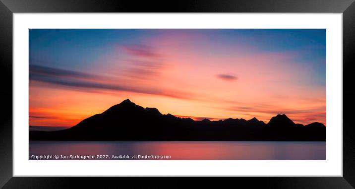 Cuillin Sunset Framed Mounted Print by Ian Scrimgeour