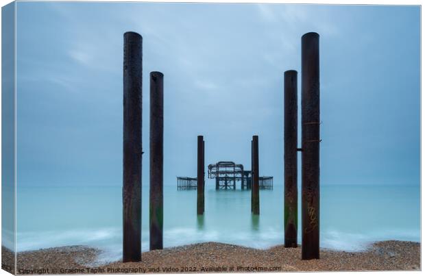 Brighton West Pier Canvas Print by Graeme Taplin Landscape Photography