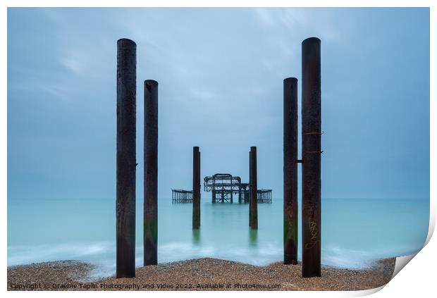 Brighton West Pier Print by Graeme Taplin Landscape Photography