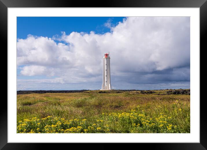 Malariff lighthouse Helnar Iceland Framed Mounted Print by Graeme Taplin Landscape Photography