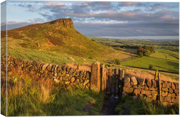 Tranquil Sunset over Golden Roaches Canvas Print by Steven Nokes