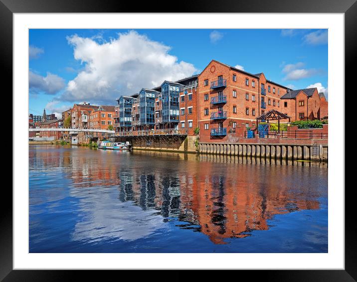 Centenary Bridge and River Aire, Leeds Framed Mounted Print by Darren Galpin