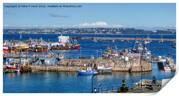 A Sunny Day Over Brixham Harbour  Print by Peter F Hunt