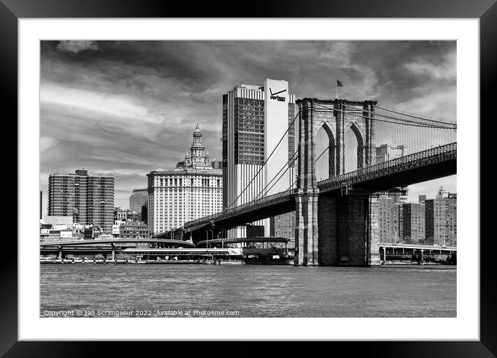 Brooklyn Bridge Framed Mounted Print by Ian Scrimgeour