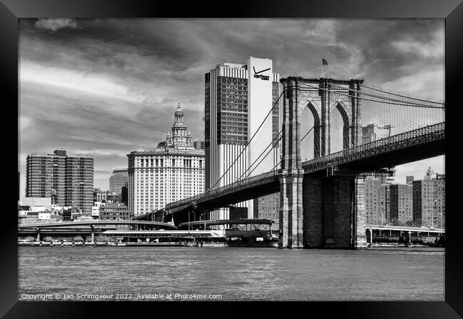 Brooklyn Bridge Framed Print by Ian Scrimgeour