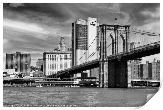 Brooklyn Bridge Print by Ian Scrimgeour