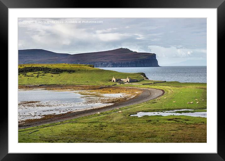 Trumpan ruins near Waternish point Framed Mounted Print by Kevin White