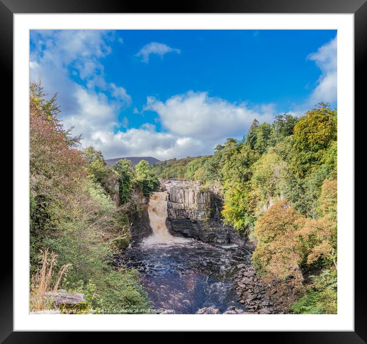 Autumn Tints at High Force Waterfall, Teesdale Framed Mounted Print by Richard Laidler