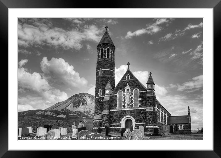 Dunlewey Chapel and Errigal Framed Mounted Print by David McFarland