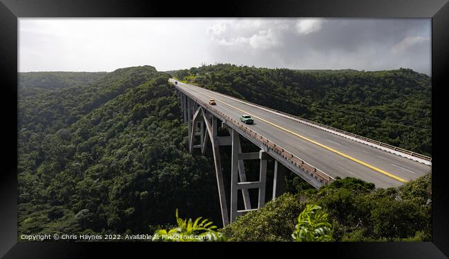 Cross Puente de Bacunayagua Bridge Cuba. Framed Print by Chris Haynes