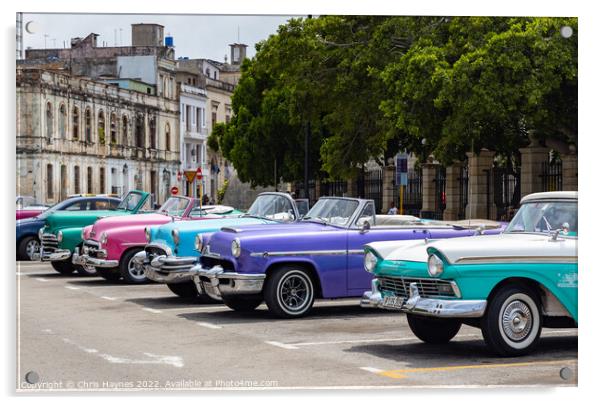 Havana Taxi Rank Acrylic by Chris Haynes