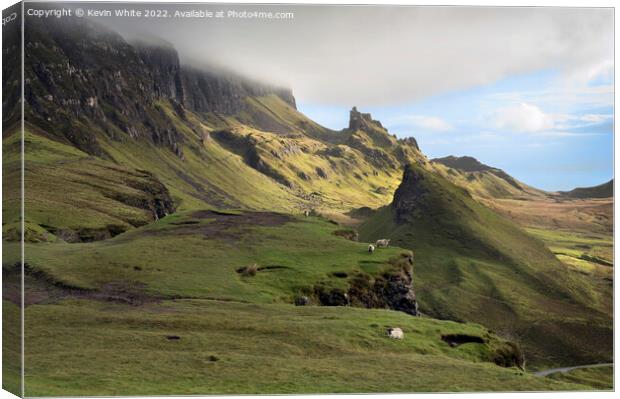 Clouds forming over the Quiraing Canvas Print by Kevin White