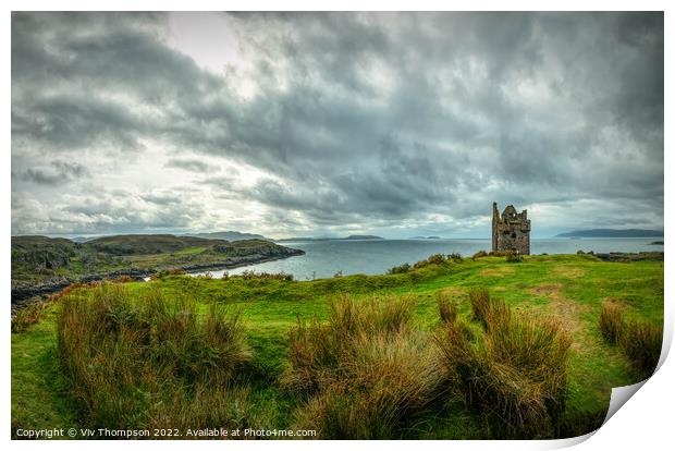 Tower House on Isle of Kerrera Print by Viv Thompson