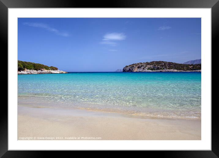 Golden Beach, Voulisma Bay, Crete Framed Mounted Print by Kasia Design