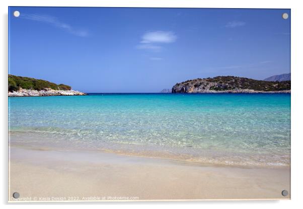 Golden Beach, Voulisma Bay, Crete Acrylic by Kasia Design