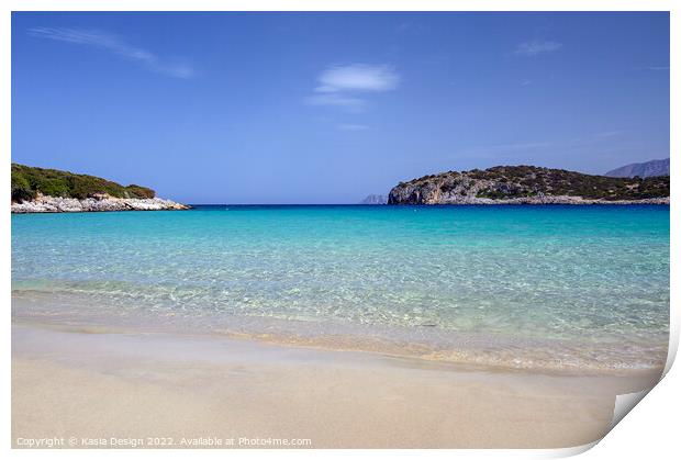 Golden Beach, Voulisma Bay, Crete Print by Kasia Design