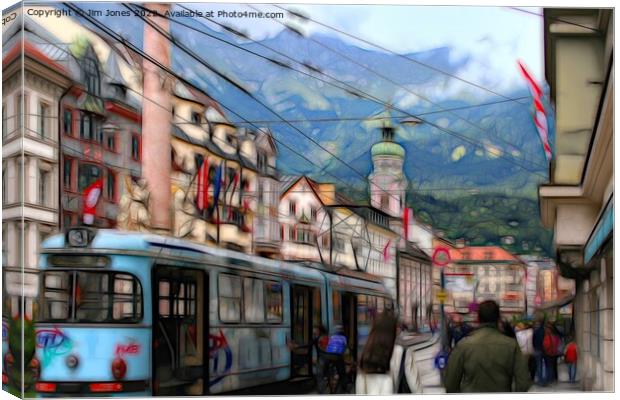 Artistic Innsbruck Street Scene Canvas Print by Jim Jones