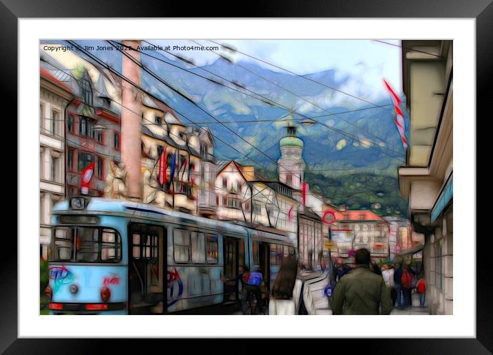 Artistic Innsbruck Street Scene Framed Mounted Print by Jim Jones