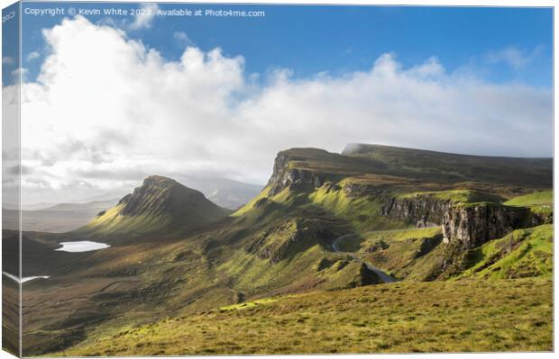 Sun breaking through over the Quiraing Canvas Print by Kevin White