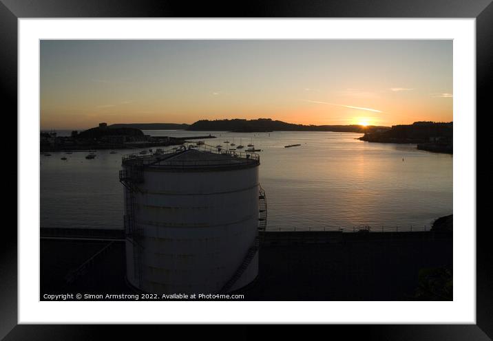 Cattewater Sunset, Plymouth Framed Mounted Print by Simon Armstrong