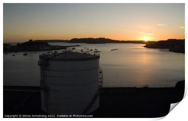 Cattewater Sunset, Plymouth Print by Simon Armstrong