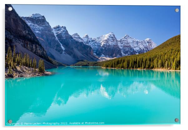 Beautiful Moraine Lake In Banff Acrylic by Pierre Leclerc Photography
