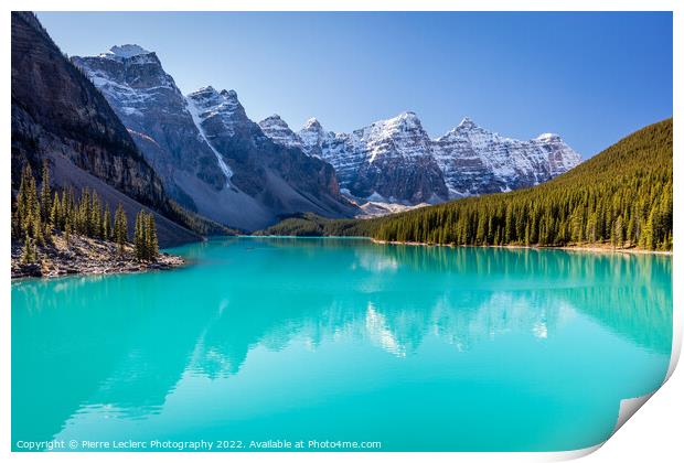 Beautiful Moraine Lake In Banff Print by Pierre Leclerc Photography