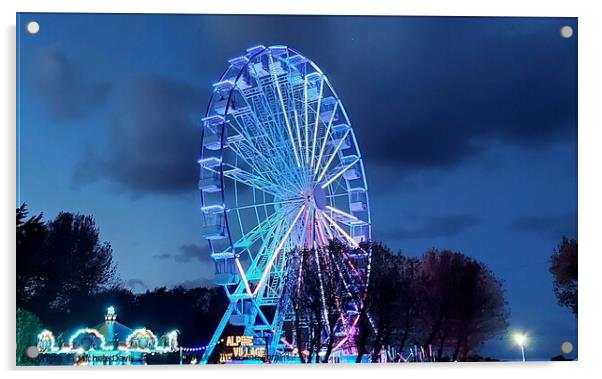 Southport Big Wheel, Illuminated Acrylic by Michele Davis
