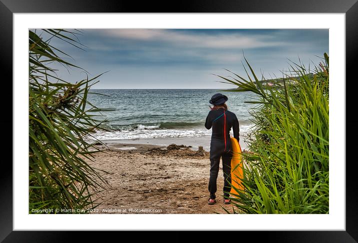 Waiting on the surf Framed Mounted Print by Martin Day